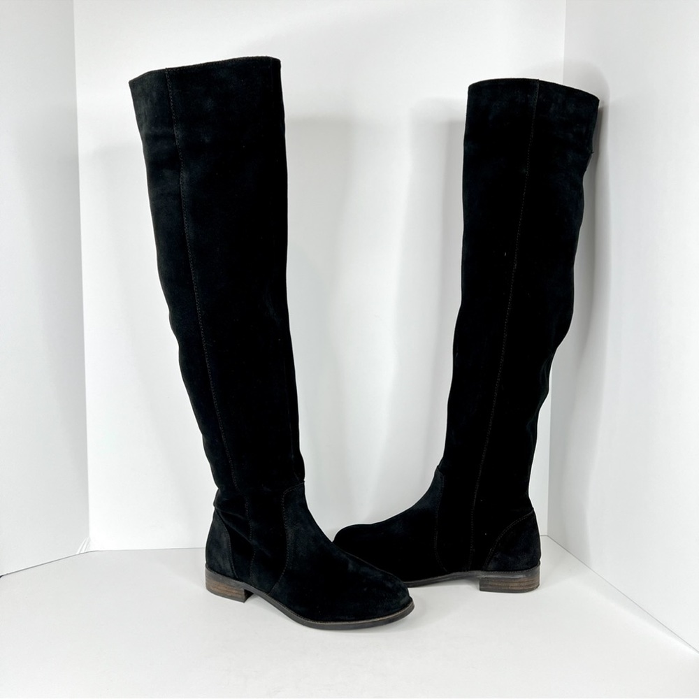 Seychelles Herd black suede leather zip over the knee boots - Picture 4 of 14